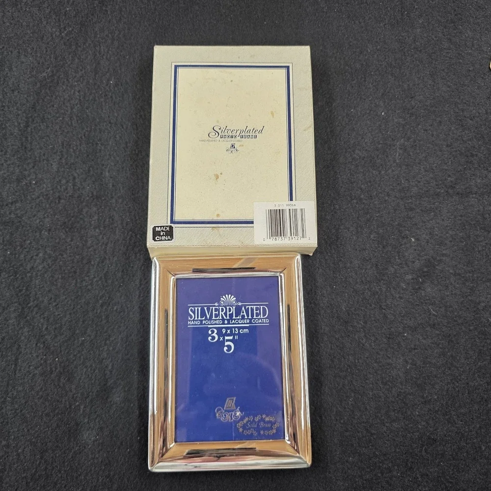 Vintage Silver Plated Solid Brass Picture Frame 3.5x5 Hand Polished Lacquer Coat